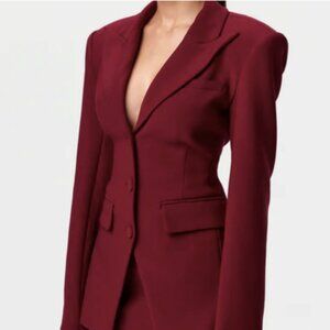 naked wardrobe Burgundy Tailored Blazer